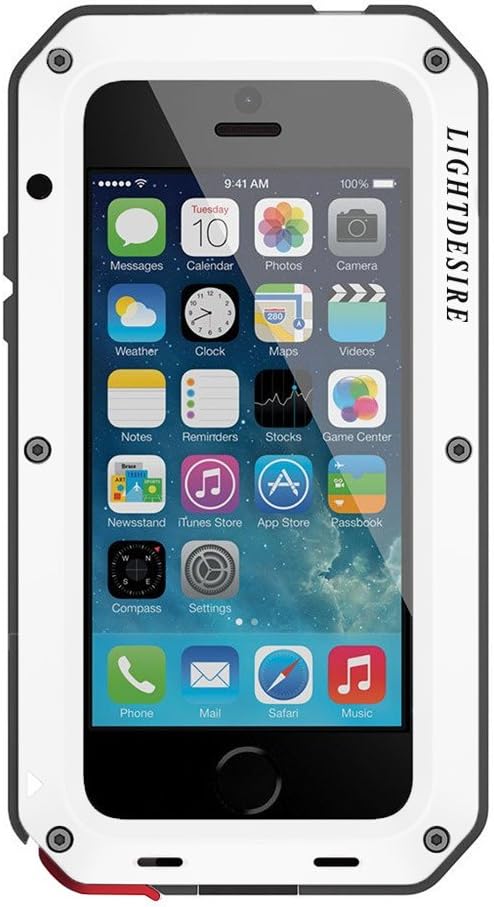 LIGHTDESIRE iPhone 6S Plus Case, [Newest] Aluminum Alloy Protective Metal Extreme Water Resistant Shockproof Military Bumper Heavy Duty Cover Shell Case (White) for iPhone 6 Plus/6S Plus