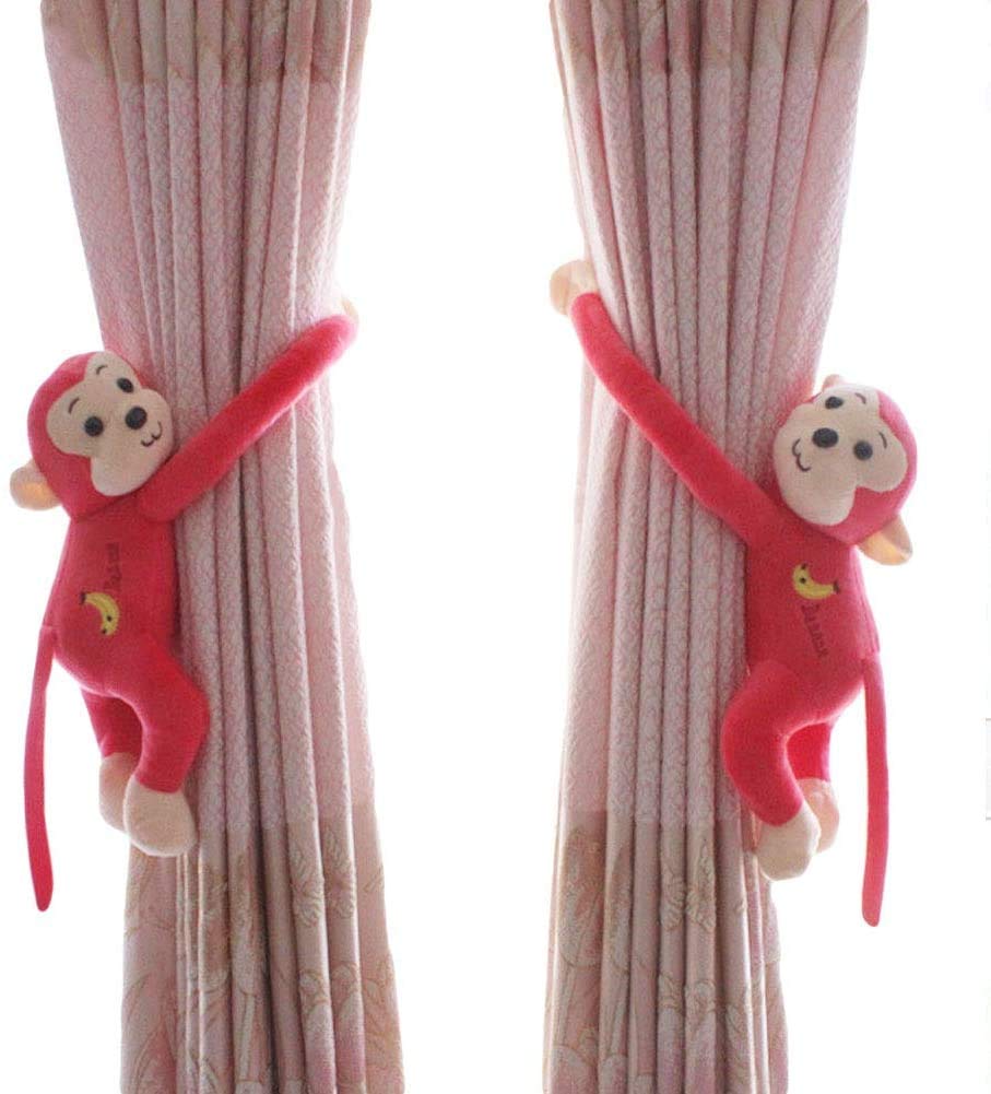 Tickles 2 Pcs Monkey Soft Plush Toy Curtain Tiebacks Buckle Holder Clip