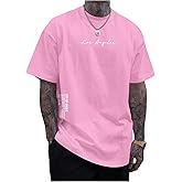 Verdusa Men's Oversized Graphic Tshirts Letter Slogan Drop Shoulder Short Sleeve Round Neck Tee