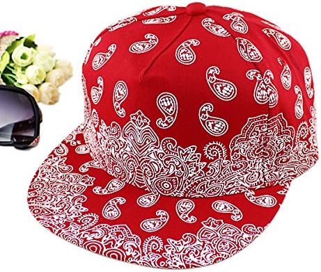 Autumn Casual Chinese Antique Design Fashion Flower Print Red and Navyblue Color Cotton Hats (red)