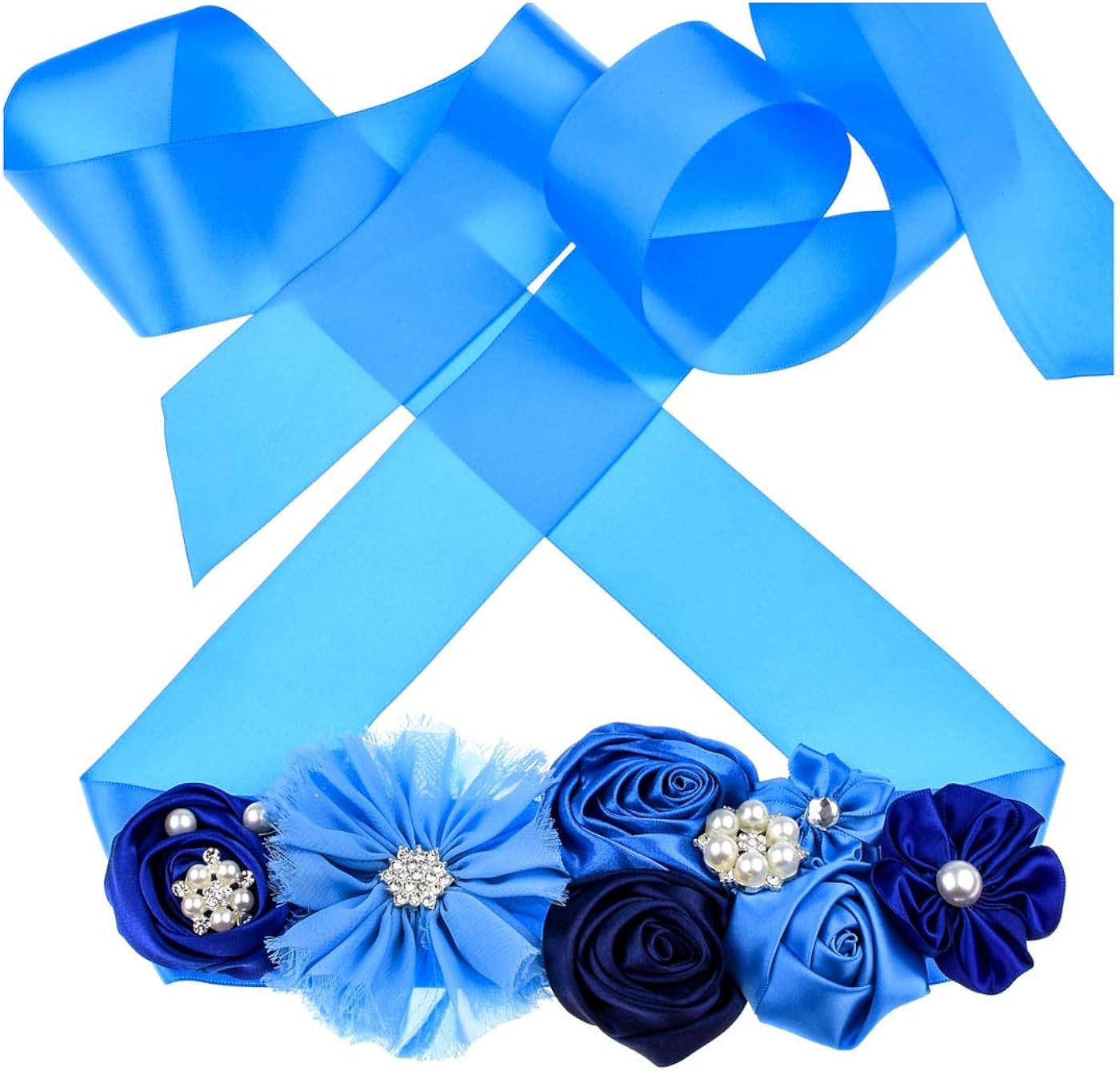 Floral Fall Flower Maternity Pregnancy Sash Baby Shower Gift Photo Prop Girls Bridal Rhinestone Belt SH-19