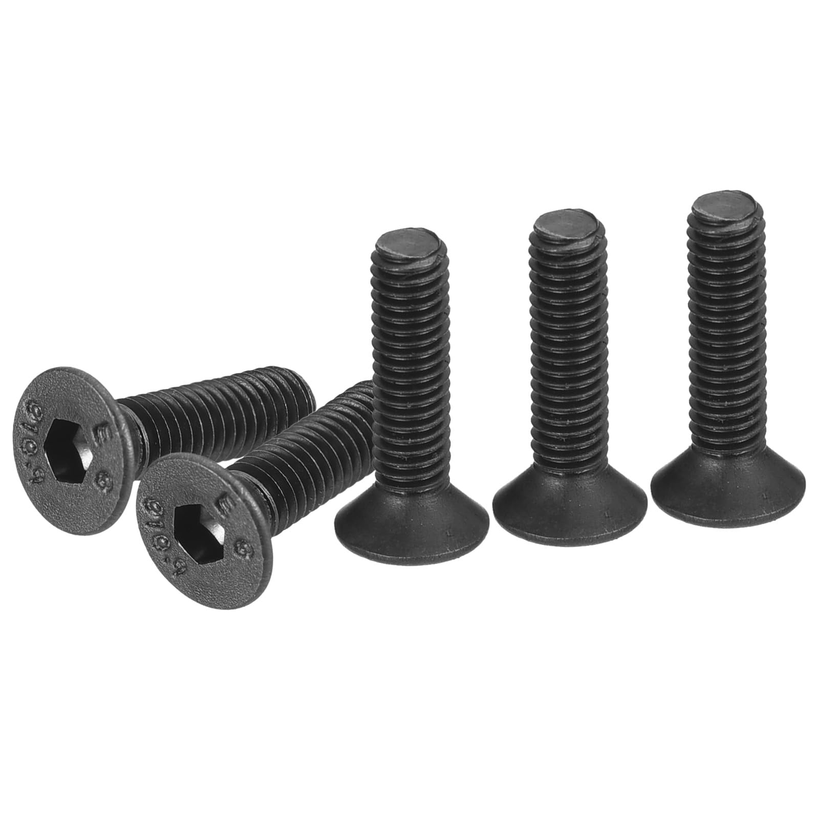 DTGN M3-0.5x12mm Flat Head Socket Cap Screws, 100 Pack Hex Socket Flat Head Screws Carbon Steel Black Oxide, Full Thread, Countersunk Bolts
