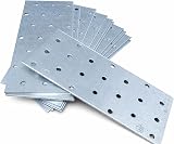 LLB Joining Plate Flat Connecting Iron Galvanised 10pc 140x60x2mm 5.5x2.3x0.08in view 2