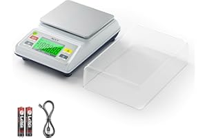 ACCT Analytical Balance Lab Scale 3000g x 0.1g, Compact Industrial & Laboratory Scale with Tare/Counting Functions, 5 Units, Dual Charging (Battery/USB) - Scientific Scale for Labs & Factories