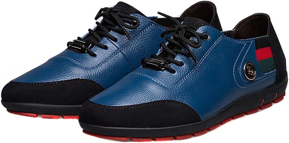 JIYE Men's Genuine Leather Fashion Sneakers Shoes