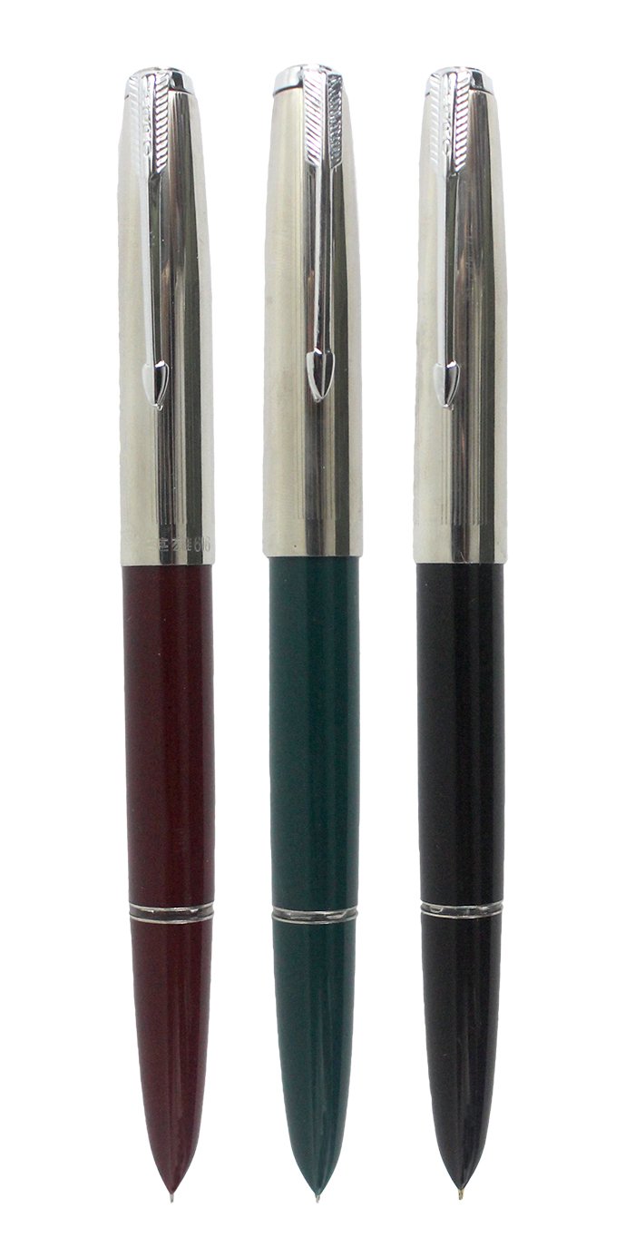 Sipliv 3PCS Classic Fountain Pen Hero 616, in 3 Colors, Silver Trim