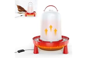 KCULEHTLLA 2 Gal Heated Chicken Waterer, Heavy Duty Plastic Heated Poultry Fountain with Leg Support for Chickens, Ducks, Turkeys & Quails Leak-Proof Design, All in One Poultry Waterer (White, Extra Large)