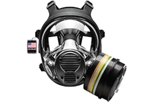 PARCIL DISTRIBUTION NB-100 Full Face Tactical Gas Mask Respirator - Gas Masks Survival Nuclear and Chemical Military Grade with A2B2E2K1P3 R 40mm Canister Filter, Compatible with Hazmat Suit, EN136:1998 CL2 Certified