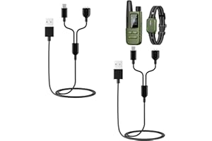 TXWLLIU 2-Pack Dog Shock Collar Charger Cord Replacement for Jugbow Training Collar, 2-in-1 Magnetic and USB C Charging Cable