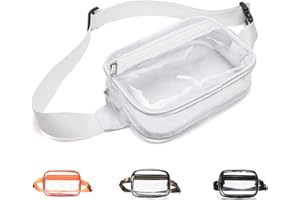 DNFUN Clear Fanny Pack Stadium Approved - Waterproof Cute Waist Bag Stadium Approved Clear Purse Transparent Adjustable Belt Bag for Women Men, Travel, Beach, Events, Concerts Bag