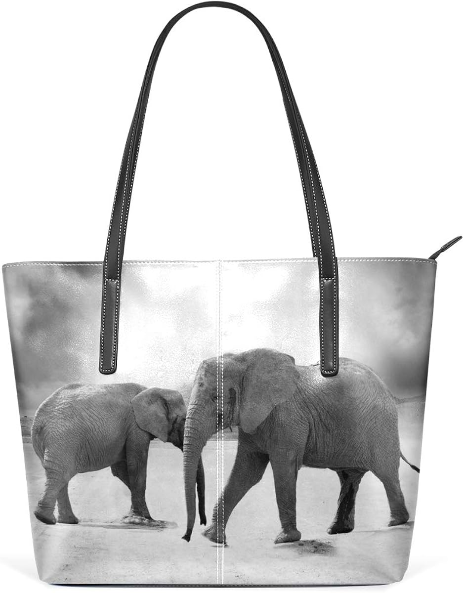 African Animal Elephant Handbags PU Leather Women Shoulder Bag Tote Shopper Amazon.co.uk Shoes