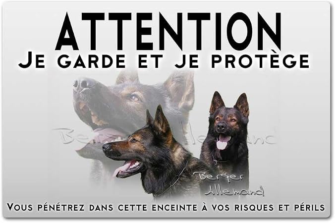 Pets Easy Panneau Attention Au Chien Berger Allemand Travail