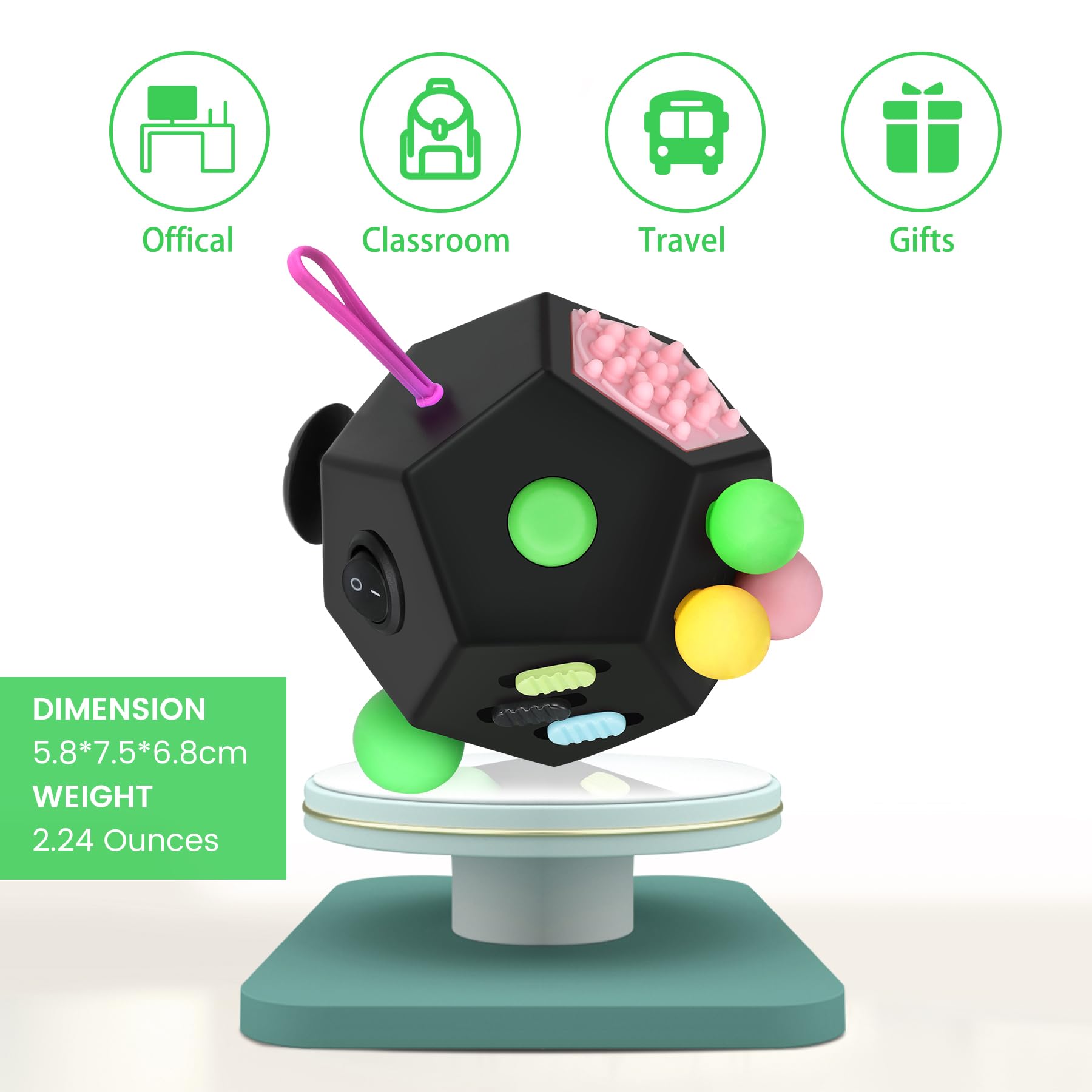 Mua VCOSTORE Dodecagon Fidget Toys Cube - 12 Sided Fidget Toy ...