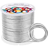Anezus 12 Gauge Aluminum Wire 100 Feet - 2mm Metal Armature Bendable Sculpting Wire for Crafts, Wreath Making, Jewelry Making, Beading, Floral (Silver)