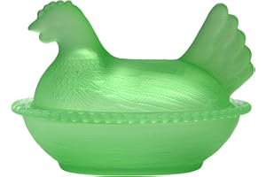 Hen on Nest Glass Dish, Vintage Glass Hen on Nest Dish Candy Bowl for Snacks Dessert, Decorative Covered Candys Bowl with Lid