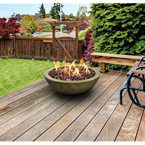 Bond Manufacturing 36" Inch Mondavi Premium Faux Concrete/Cement Fire Bowl Propane (Natural Gas Convertible)