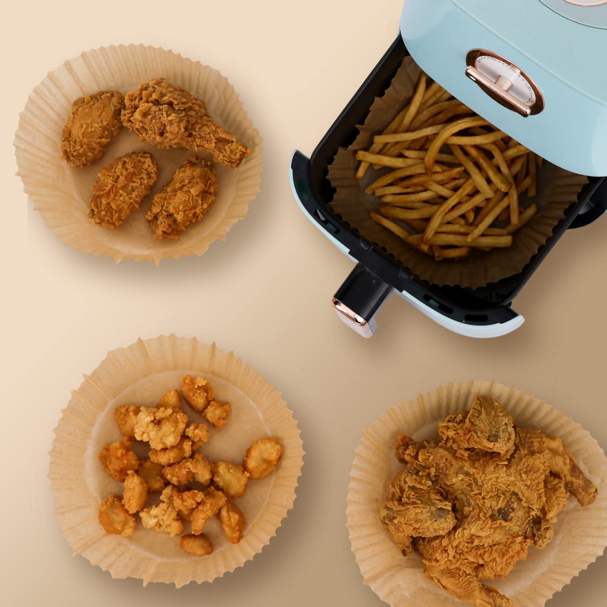 ALXBSONE 100 Pcs Air Fryer Liner Paper, Disposable Microwave Paper