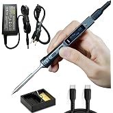 UY CHAN Original TS101 Soldering Iron Station Kit Upgraded from TS100 DC 65W PD 45W Power Programmable Smart Mini Electric Portable Soldering Pen with B2 Solder Tip USB Type C Cable
