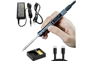 UY CHAN Original TS101 Soldering Iron Station Kit Upgraded from TS100 DC 65W PD 45W Power Programmable Smart Mini Electric Portable Soldering Pen with B2 Solder Tip USB Type C Cable