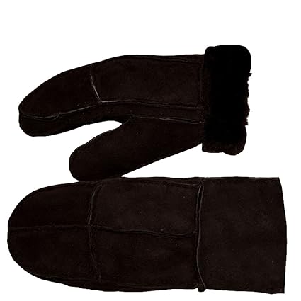 Sonia Originelli Fausthandschuhe Leder Schaf Lammfell Patchwork Fäustlinge