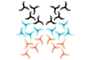 AFOIS Gemfan 40mm 1608 3-Blade FPV Propellers with 1.5mm Center Hole for RC Freestyle Tiny Whoop Drones for 0802 1102 1103 Brushless Motors (Clear Blue, Clear Black, Clear Pink, 24pcs - 12CW 12CCW)