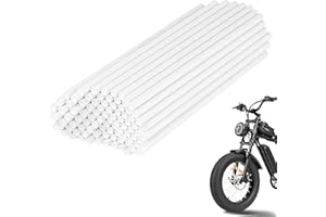 EISZHJK 72Pcs Spoke Covers Compatible with Ridstar q20 Ebike - Dirt Bike Spoke Skins, Universal Wheel Wraps for 8"-21" Rim, Trim Wrap Decoration Protector, for Motorcycle Bicycle Wheelchair Accessories, White