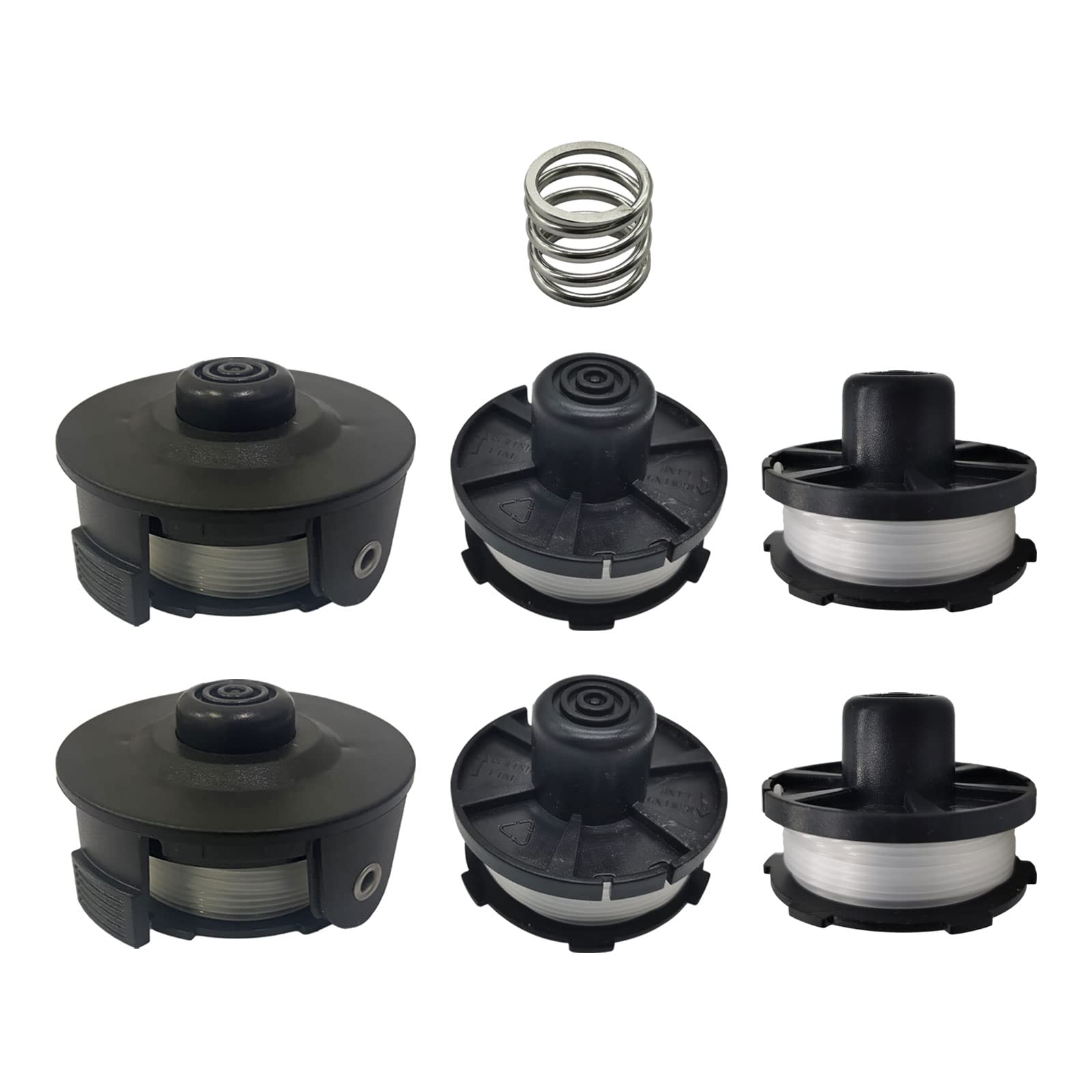 Makita 196146-9/195858-1Replacement Trimmer Spool and Line 1.6mm for Makita Akkusense 18V DUR1817 DUR181RF DUR181 Grass Trimmer (6 spools+2 caps+spring)