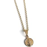 SIFRIMANIA Dainty 18K Gold Plated Petite Catholic Miraculous Medal Choker Necklace for Women