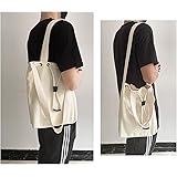 Diesisa Canvas Tote Bag with Drawstring & Inner Zipper Pocket, Cute Tote bags for Women, Shoulder Bag/Messenger Bag/School To