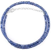 OdrillionGems 100% Natural Gemstones Choker Necklace, Opal Beads Birthstones, 925 Sterling Silver, Healing Crystals, Handmade, Adjustable Chain, Women Jewelry, Valentine Gifts