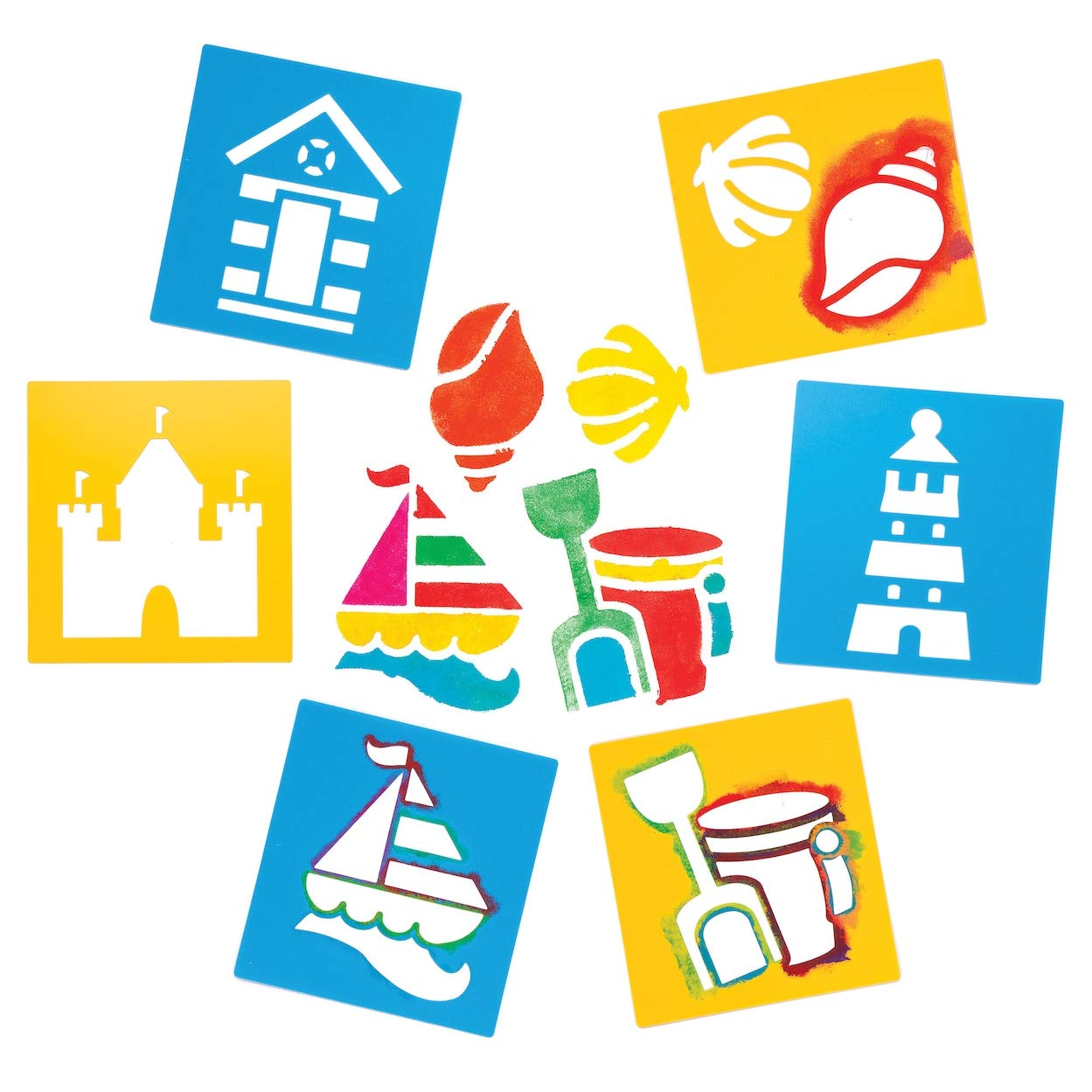 Baker Ross AW463 Seaside Stencils (Pack of 6) , Small