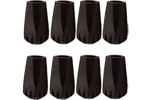 Trekking Poles Tips Set - Pack of 6 to 8 Replacement Rubber Trek Cane Tips Protectors Fit Most Walking Hiking Sticks - 11 mm Diameter by HAPLUSTAR