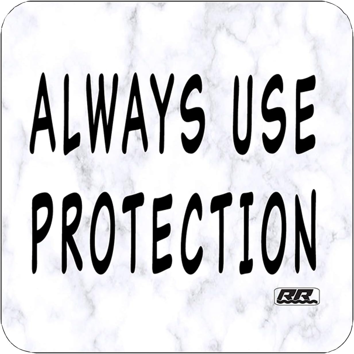 Always Use Protection Bar Drink Coaster Set of 4 Gift Funny Joke Home Kitchen Bar Ware