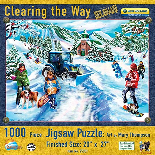 Clearing the Way 1000 pc Jigsaw Puzzle -Winter Fun puzzle- by SunsOut