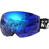 OutdoorMaster Ski Goggles PRO, OTG Snow Goggles with Interchangeable Lens | Frameless Quick-change Magnetic Ski Goggles for Men &amp; Women with Anti-fog, OTG Fit, UV400 Protection, Protective Case