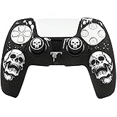 Skull Controller Skin Cover Compatible with PS5/Playstation 5 Controller, RALAN Protector Case Customised Thumb Grip