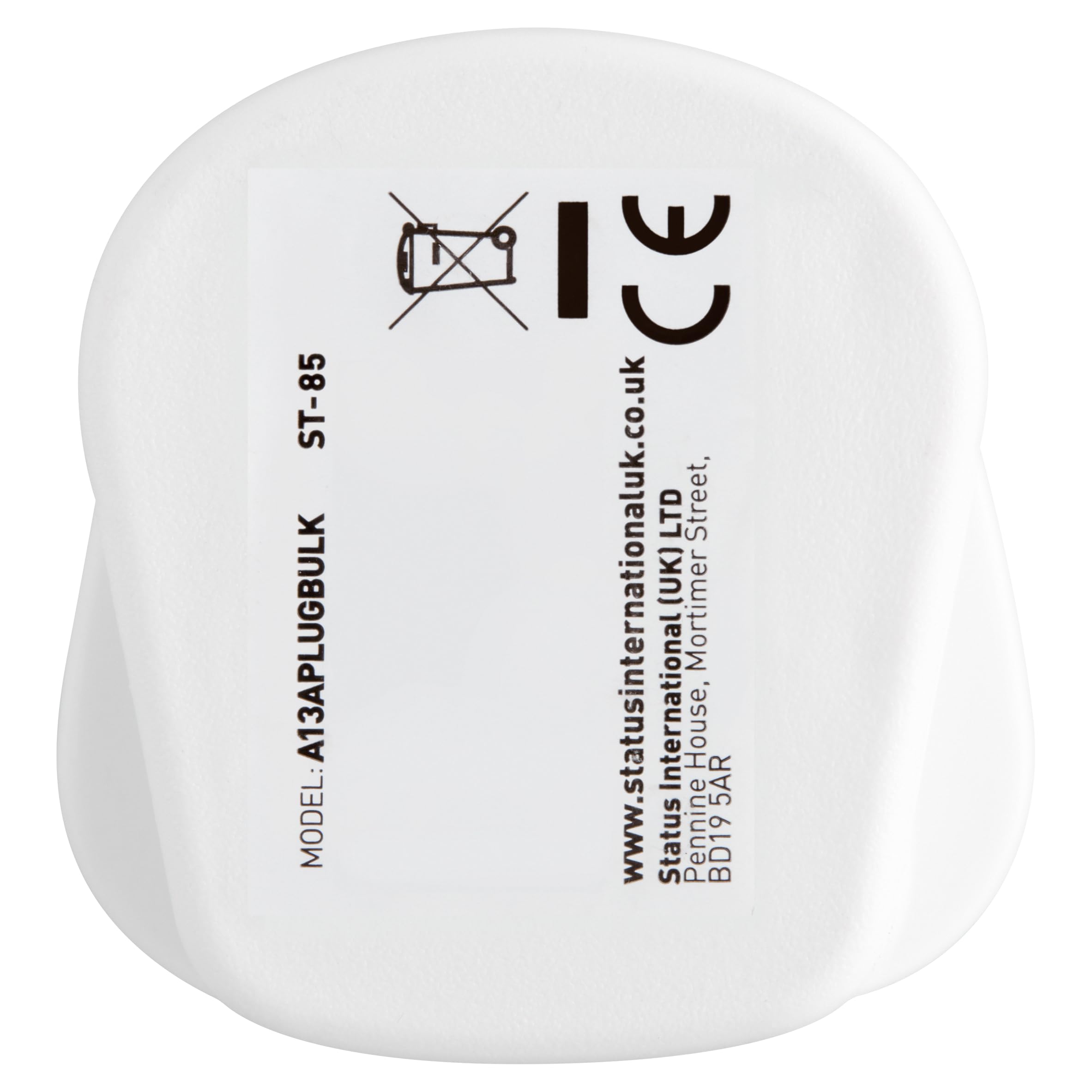 Status 5022822120150 13 Amp Orange Rubber Plug, White