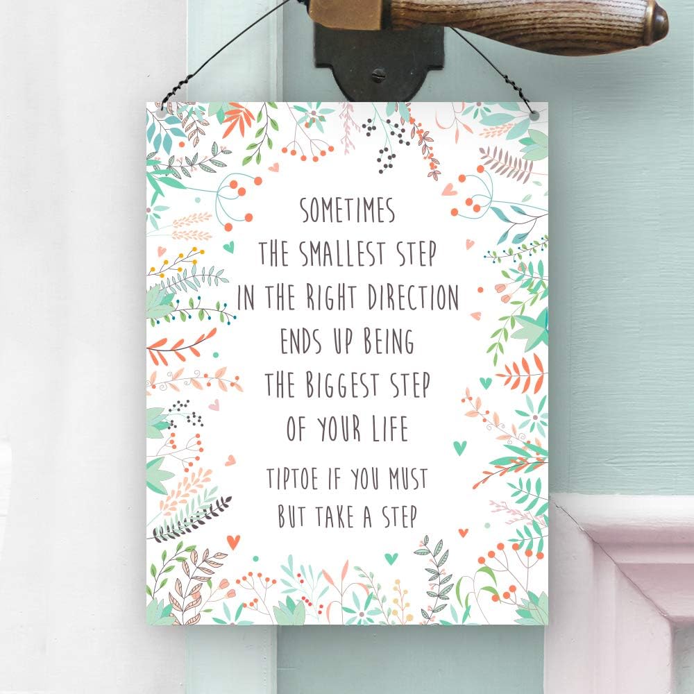 Dorothy Spring Sometimes The Smallest Step In The Right Direction Inspirational Wall Quote Plaque Metal Sign Size 15x20cm - Image 3