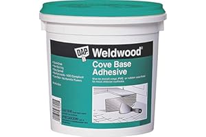 DAP 7079825053, 1-Quart 25053 Weldwood Cove Base Adhesive, White, 32 Fl Oz