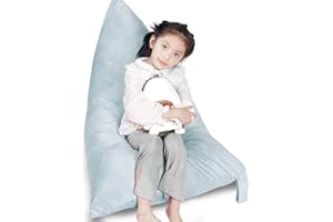 LOLOMLO Stuffed Animal Storage Bean Bag Chair Cover, Velvet Grey Plush Toy Storage Stuff and Sit Seat for Kids/Teens/Adults, 52" x 31" Extra Large Triangle Floor Sofa, 200L/52Gal, Cover Only