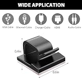 Fantasyon 50PCS Black Self Adhesive Cable Clips Wire Management Holder Outdoor view 2