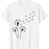 Bee Shirts Dandelion Bee Shirt for Bee Lover | Blue Floral T-Shirt
