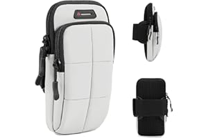 Prime Comfort Phone Holder, Arm Bands for Workout, Use for Running, Walking, Hiking & Biking (Grayish White)