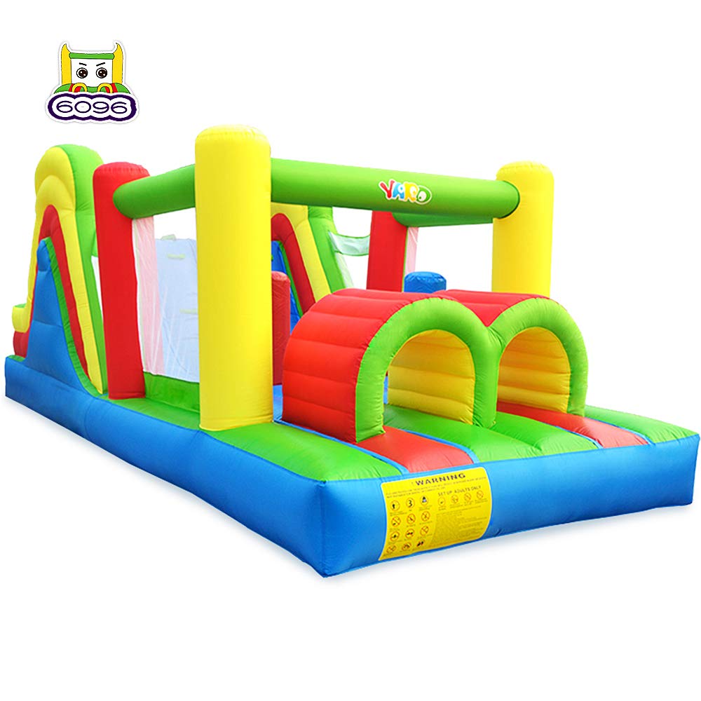 YARD Inflatable Bounce House with Blower Large Obstacle Course Slide Climbing Wall Combo 6 in 1