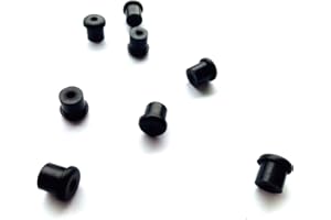 RUBBERFEETWAREHOUSE (8 Pack) Push-in Rubber Bumper Bushings - 1/2" Stem, 3/16" Center Hole - Shock Absorbing Rubber Bushings for Equipment, Machinery, Industrial Use, and DIY Projects