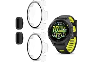 2 Pack for Garmin Forerunner 265s Smartwatch Screen Protector Hard PC Case, Full Coverage HD Ultra-Thin Anti-scratch Protecti