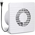 Hose Vary 4 Inch Wall-Mounted Exhaust Fan, Small Bathroom Fan, IPX4 55CFM Window Extractor Fan w/with Anti-backflow Check for Toilet, Office, Kitchen
