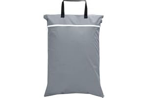 Teamoy Wet Dry Bag, Travel Tote Organizer (24.7 x 18 inches) with Two Compartments for Cloth Diaper, Laundry, Swimsuits and More, Easy to Hang Everywhere