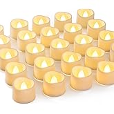 Homemory 72-Pack Novelty Flickering Flameless Tea Lights, 200+Hours Battery Operated, Fake Electric LED Votive Candles for Small Wedding Table Centerpieces, Proposals, Anniversaries