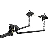 CURT 17052 MV Round Bar Weight Distribution Hitch, Up to 10,000 lbs., 2-Inch Shank